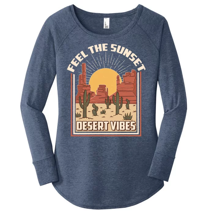 Vintage Feel The Sunset Desert Vibes Women's Perfect Tri Tunic Long Sleeve Shirt