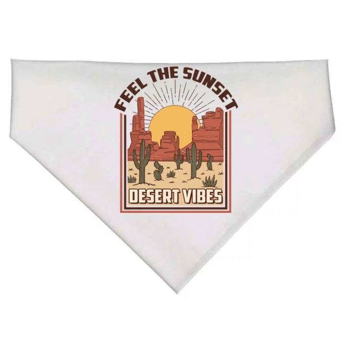 Vintage Feel The Sunset Desert Vibes USA-Made Doggie Bandana