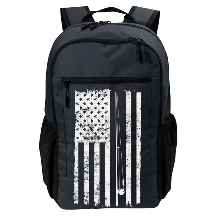 Vintage Fishing American Flag Pole Daily Commute Backpack