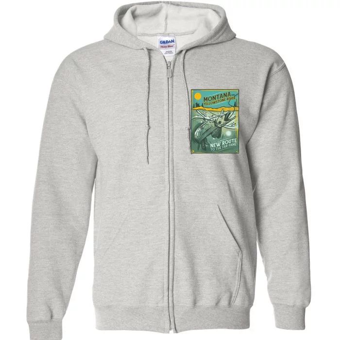 Vintage Fishing Montana Full Zip Hoodie