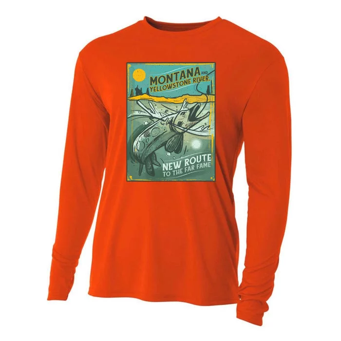 Vintage Fishing Montana Cooling Performance Long Sleeve Crew