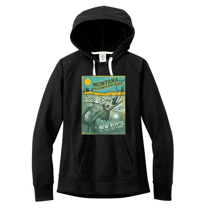 Vintage Fishing Montana Women's Fleece Hoodie