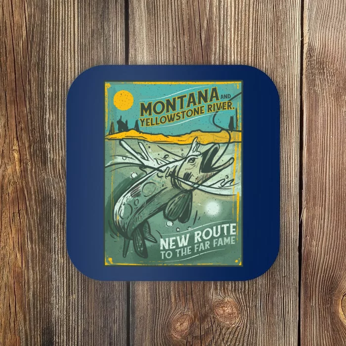 Vintage Fishing Montana Coaster