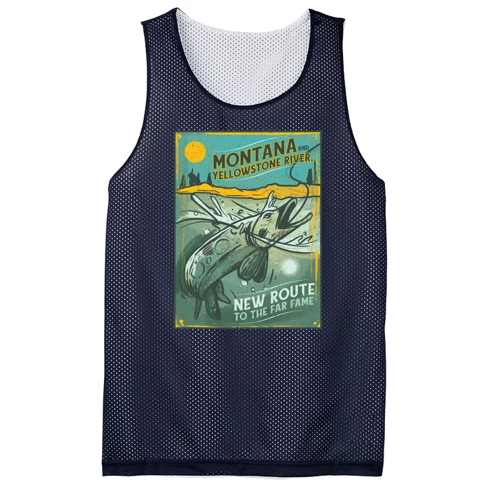 Vintage Fishing Montana Mesh Reversible Basketball Jersey Tank