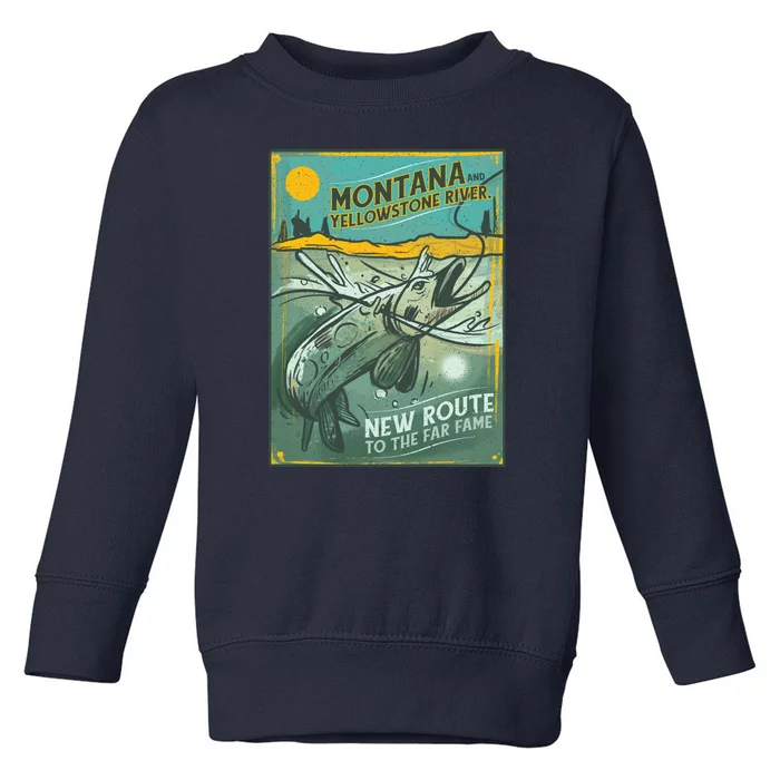 Vintage Fishing Montana Toddler Sweatshirt