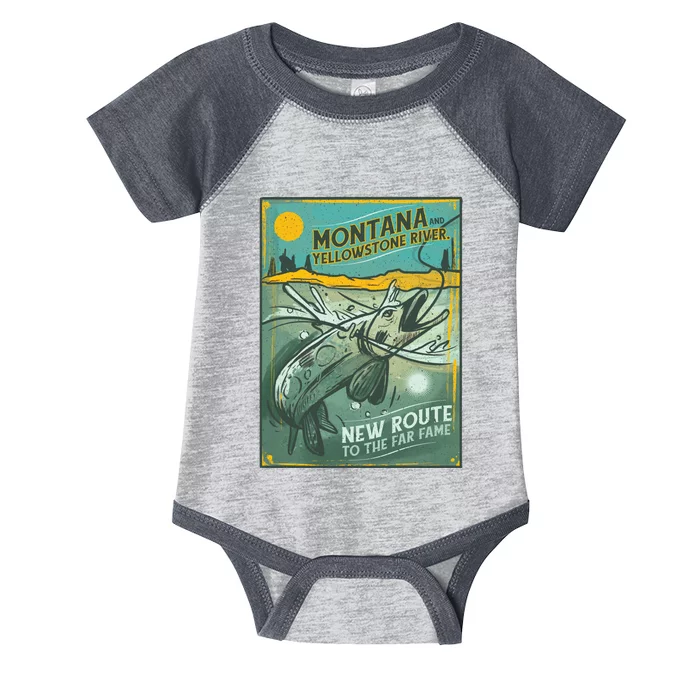 Vintage Fishing Montana Infant Baby Jersey Bodysuit