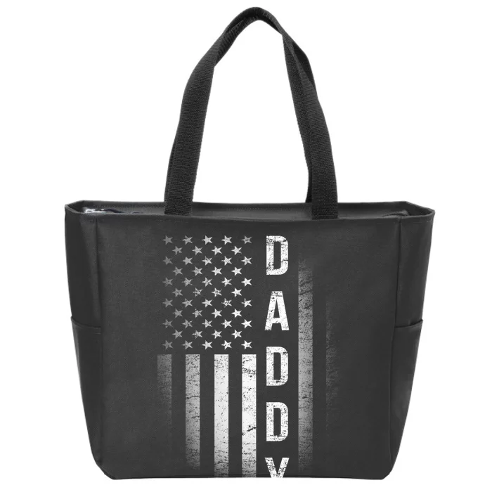 Vintage Flag American Dad Zip Tote Bag