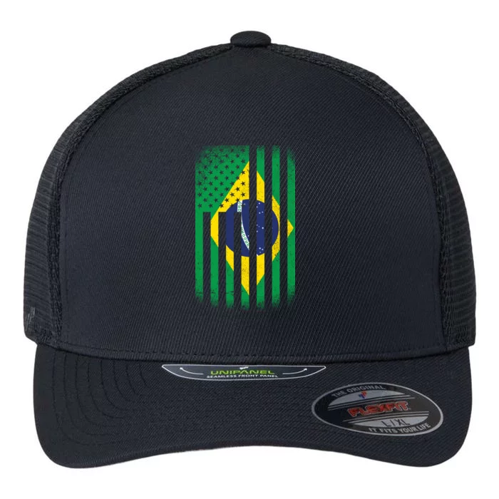 Vintage Flag Of Brazil Flexfit Unipanel Trucker Cap