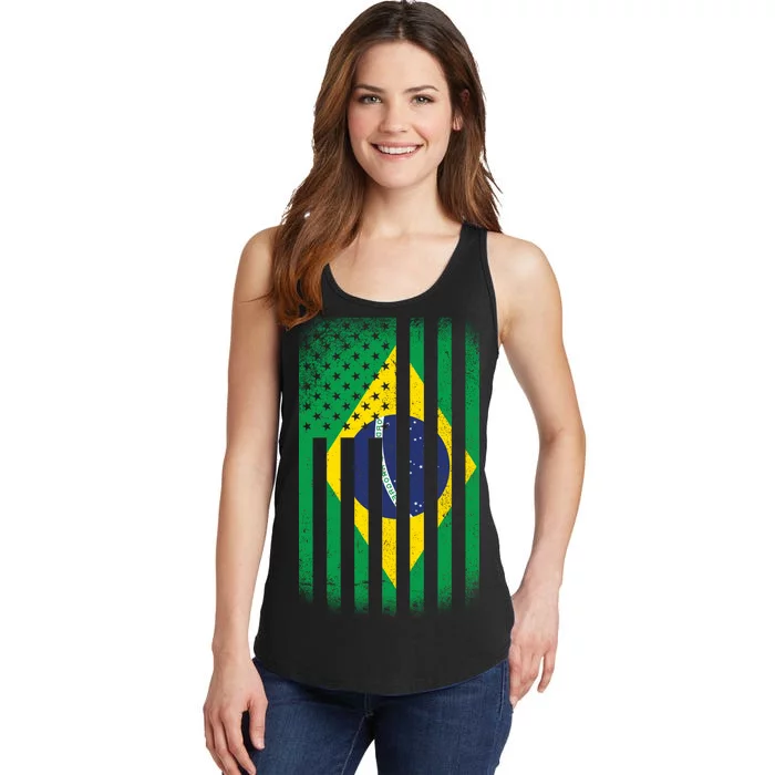 Vintage Flag Of Brazil Ladies Essential Tank