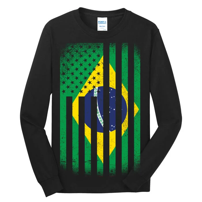 Vintage Flag Of Brazil Tall Long Sleeve T-Shirt