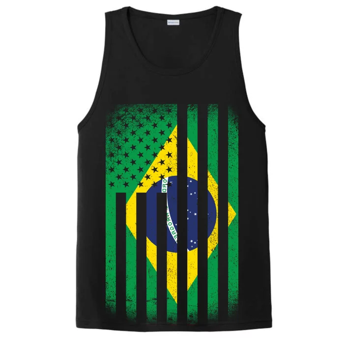 Vintage Flag Of Brazil Performance Tank