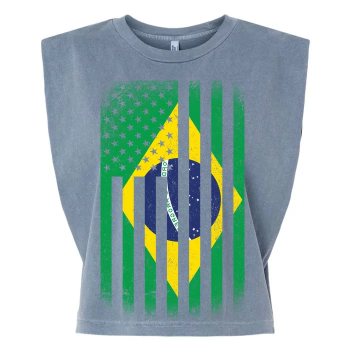 Vintage Flag Of Brazil Garment-Dyed Women's Muscle Tee