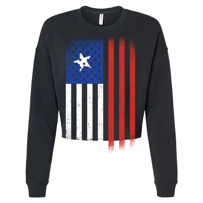 Vintage Flag Of Chile Cropped Pullover Crew