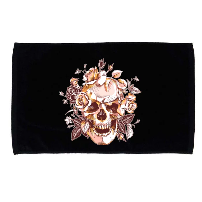 Vintage Floral Flower Skull Microfiber Hand Towel