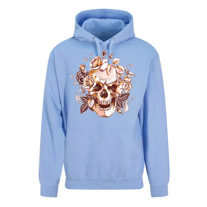 Vintage Floral Flower Skull Unisex Surf Hoodie