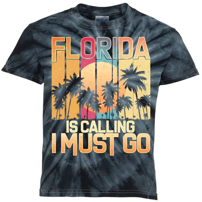 Vintage Florida Is Calling I Must Go Kids Tie-Dye T-Shirt