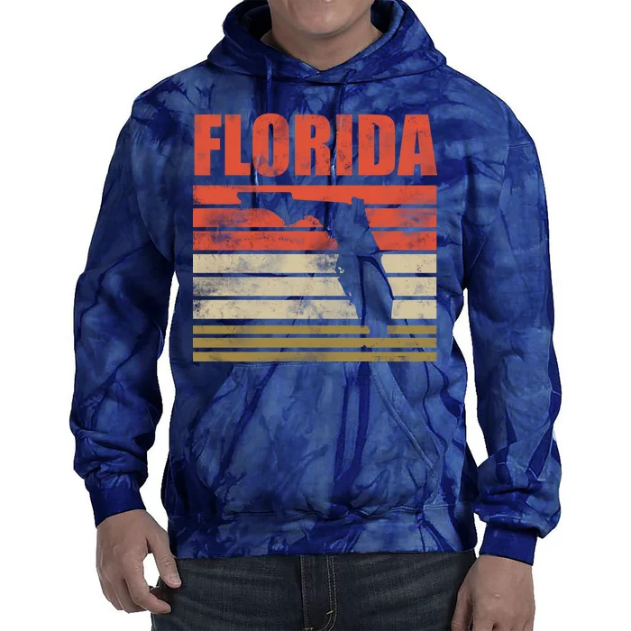 Vintage Florida State Map Tie Dye Hoodie