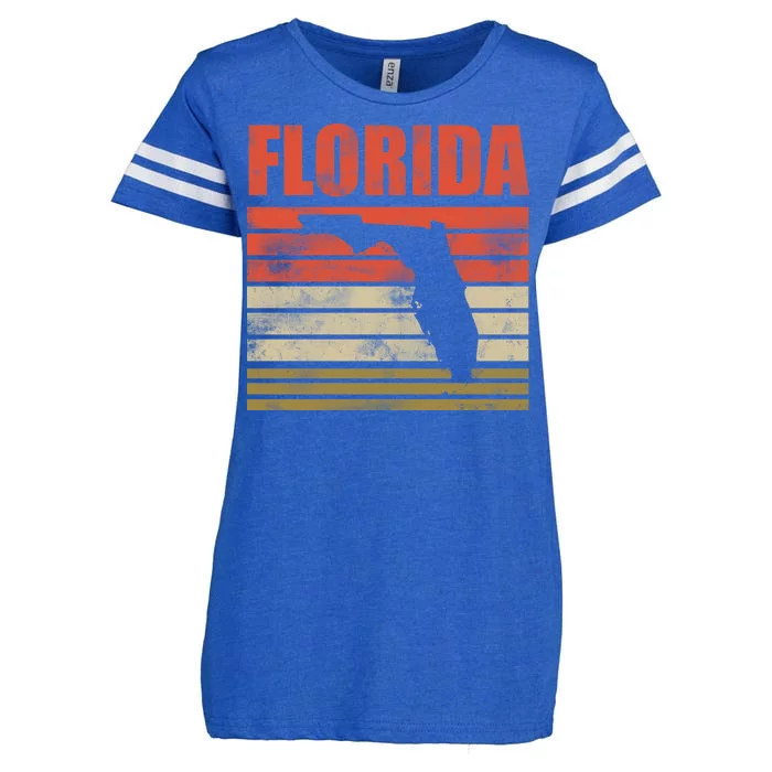 Vintage Florida State Map Enza Ladies Jersey Football T-Shirt