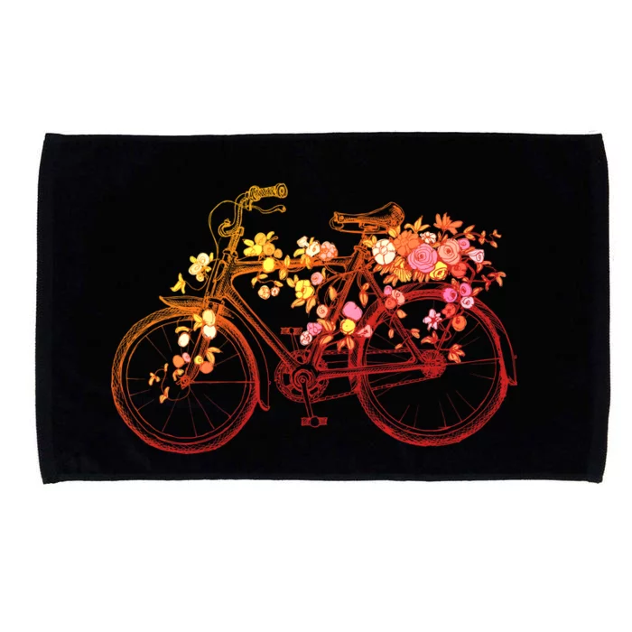 Vintage Flower Bicycle Microfiber Hand Towel