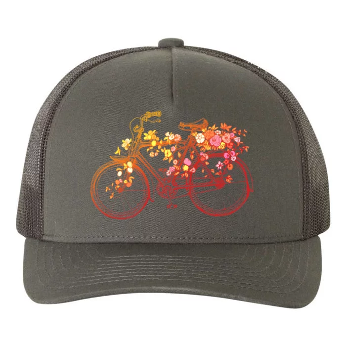 Vintage Flower Bicycle Yupoong Adult 5-Panel Trucker Hat