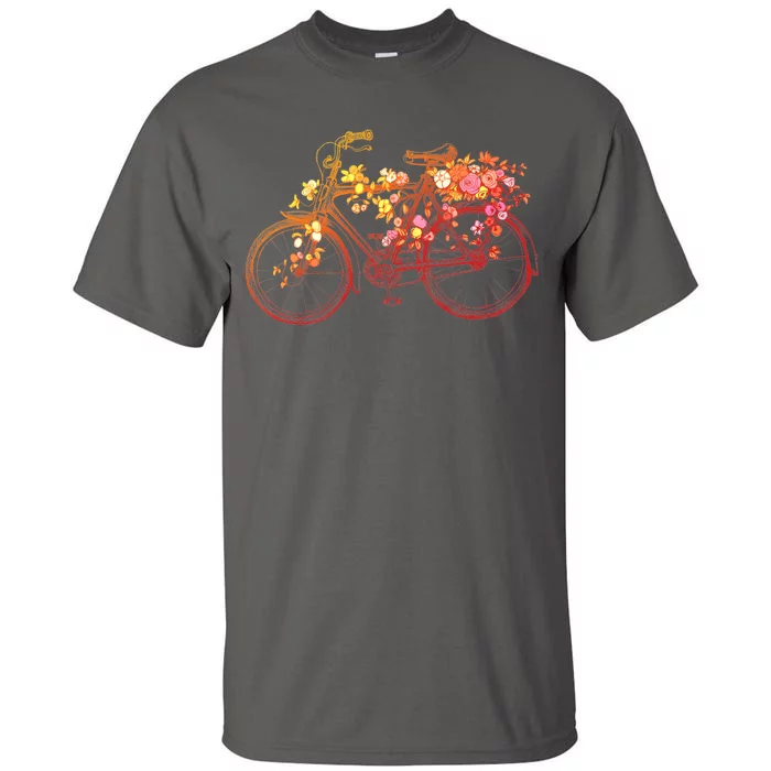 Vintage Flower Bicycle Tall T-Shirt