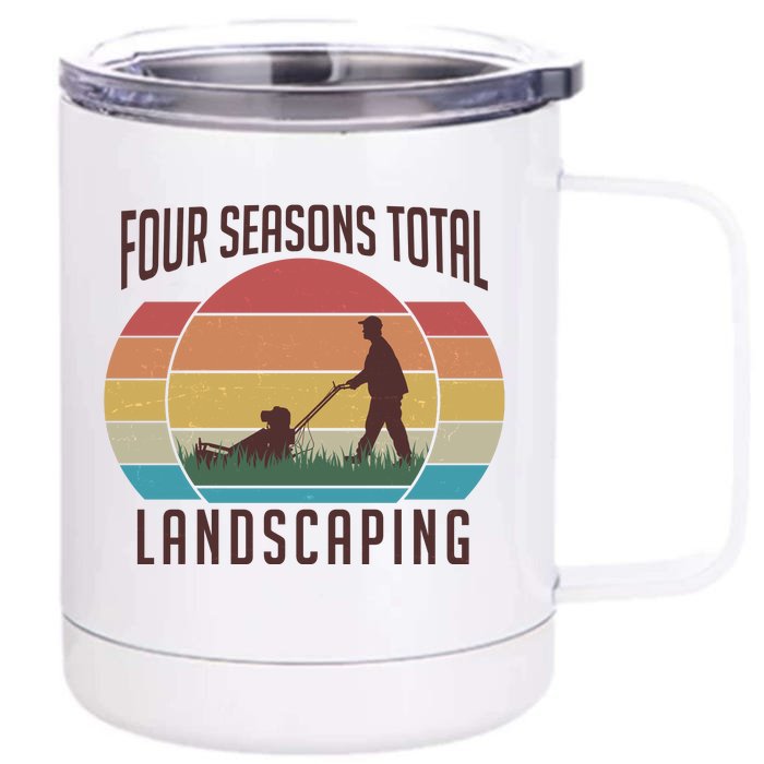 Vintage Four Seasons Total Landscaping Front & Back 12oz Stainless Steel Tumbler Cup