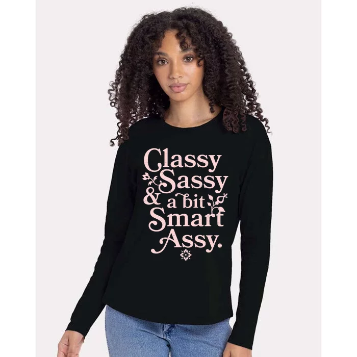 Vintage Funny Classy Sassy & A Bit Smart Assy Womens Cotton Relaxed Long Sleeve T-Shirt