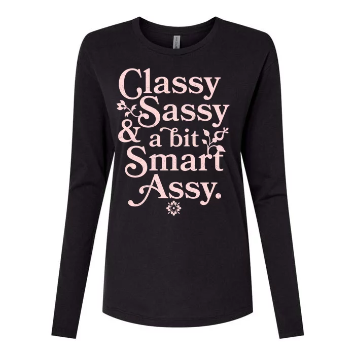 Vintage Funny Classy Sassy & A Bit Smart Assy Womens Cotton Relaxed Long Sleeve T-Shirt