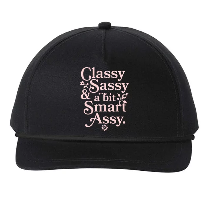 Vintage Funny Classy Sassy & A Bit Smart Assy Snapback Five-Panel Rope Hat