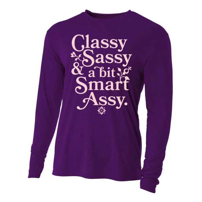 Vintage Funny Classy Sassy & A Bit Smart Assy Cooling Performance Long Sleeve Crew