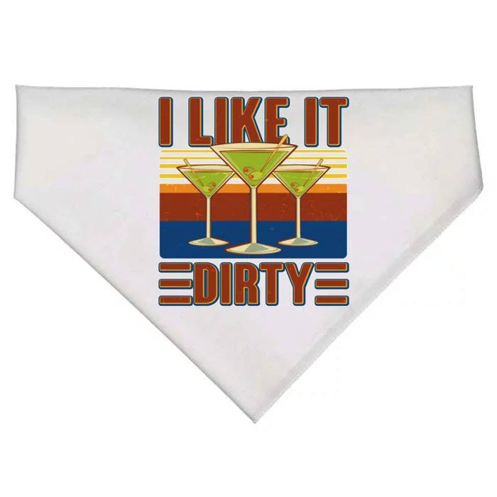 Vintage Funny I Like It Dirty Martini Drinks USA-Made Doggie Bandana