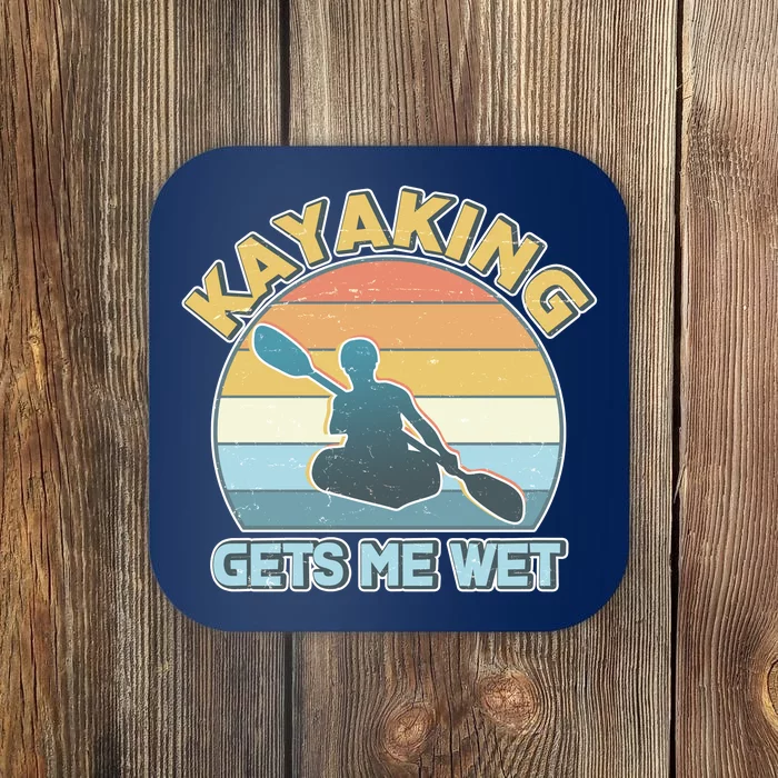 Vintage Funny Kayaking Get Me Wet Coaster