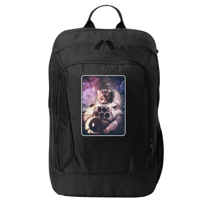 Vintage Galaxy Space Astronaut Cat City Backpack