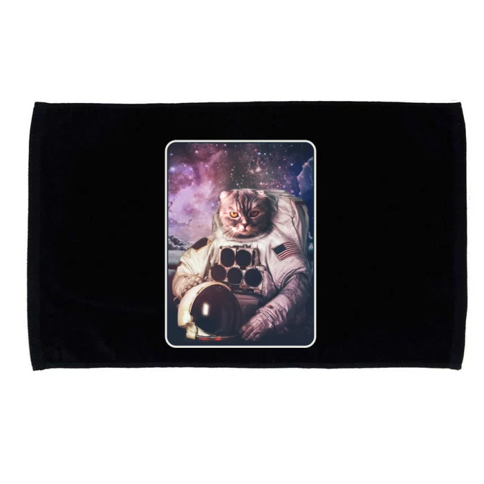 Vintage Galaxy Space Astronaut Cat Microfiber Hand Towel