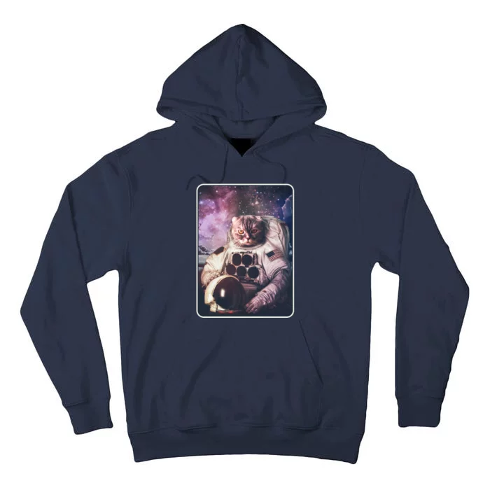 Vintage Galaxy Space Astronaut Cat Tall Hoodie