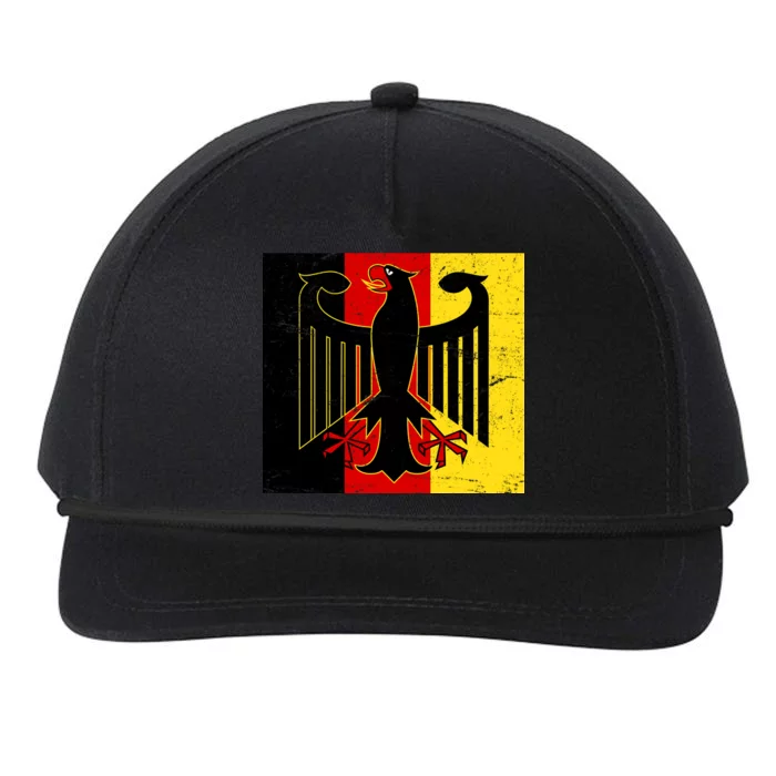 Vintage German Eagle Emblem Flag Snapback Five-Panel Rope Hat