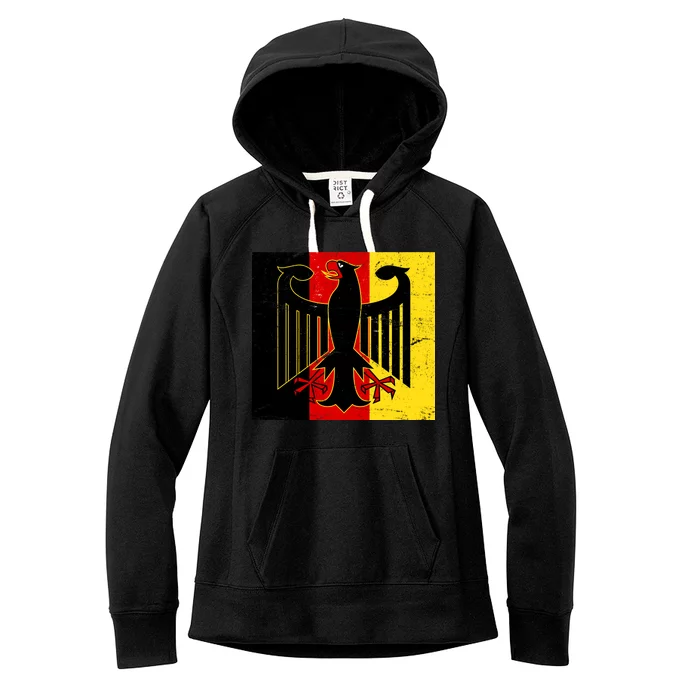 Vintage German Eagle Emblem Flag Women's Fleece Hoodie