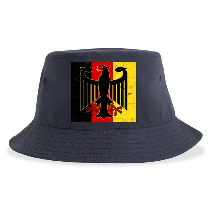 Vintage German Eagle Emblem Flag Sustainable Bucket Hat