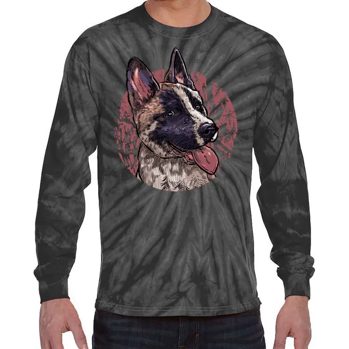 Vintage German Shepherd Tie-Dye Long Sleeve Shirt