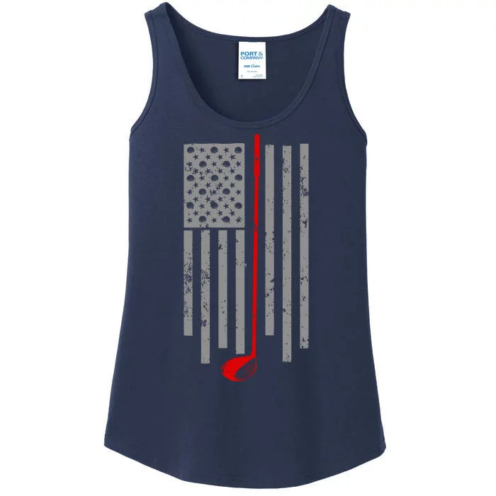 Vintage Golf American Flag USA Ladies Essential Tank