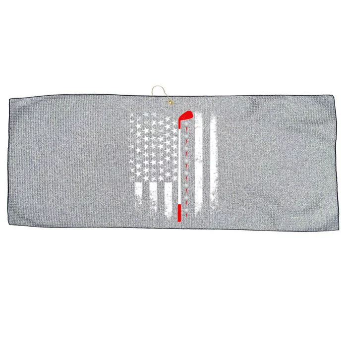 Vintage Golfing American Flag Golf Club Large Microfiber Waffle Golf Towel