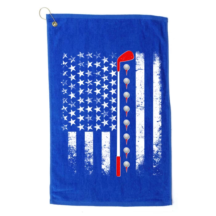 Vintage Golfing American Flag Golf Club Platinum Collection Golf Towel