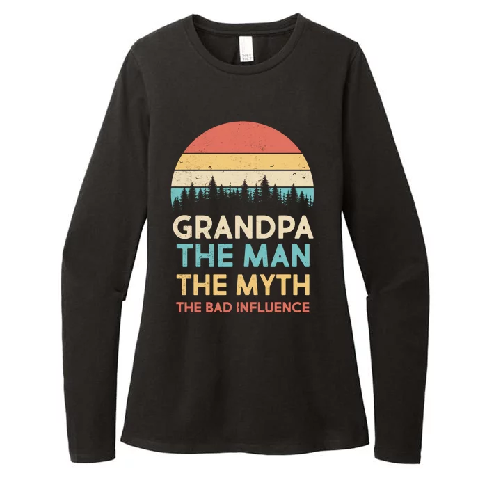 Vintage Grandpa Man Myth The Bad Influence Womens CVC Long Sleeve Shirt