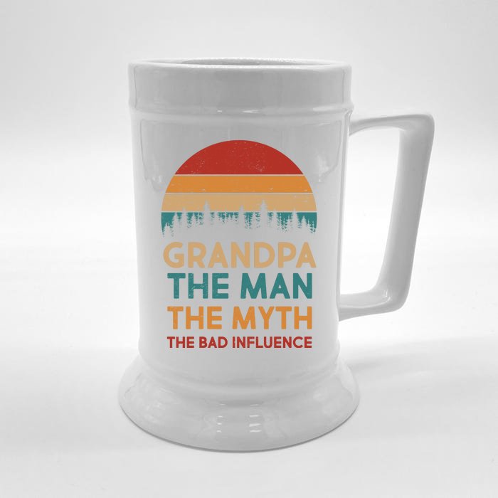 Vintage Grandpa Man Myth The Bad Influence Front & Back Beer Stein