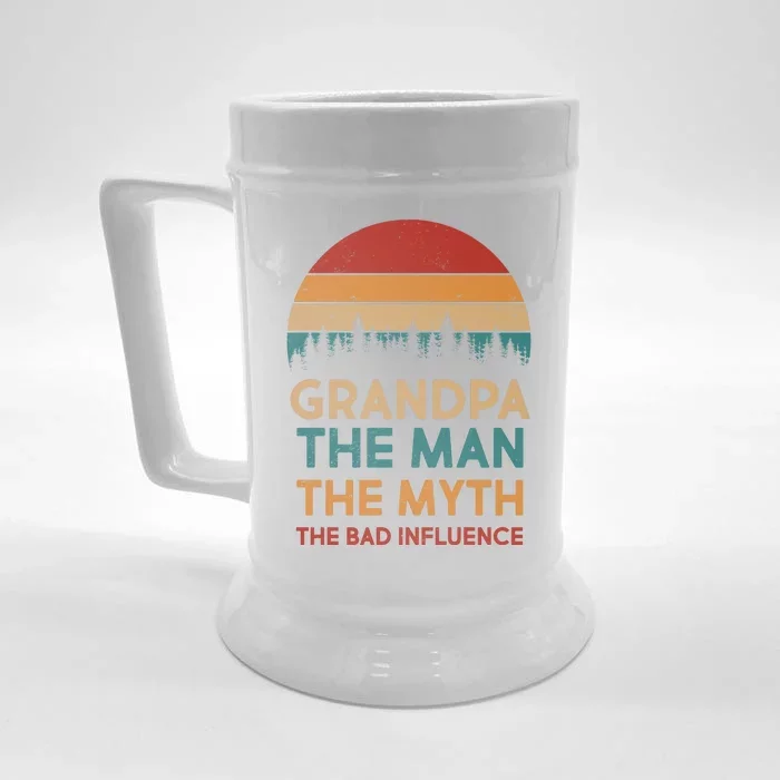 Vintage Grandpa Man Myth The Bad Influence Front & Back Beer Stein