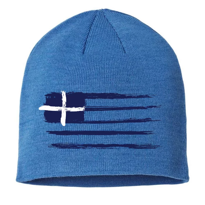 Vintage Greece Flag 8 1/2in Sustainable Knit Beanie