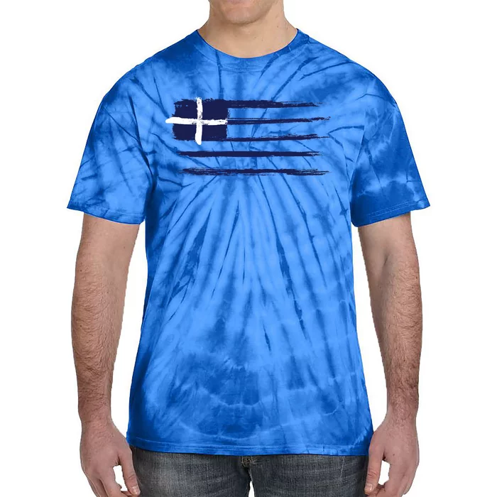 Vintage Greece Flag Tie-Dye T-Shirt