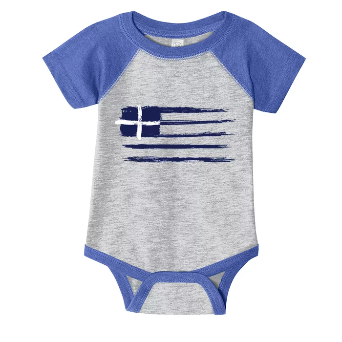 Vintage Greece Flag Infant Baby Jersey Bodysuit