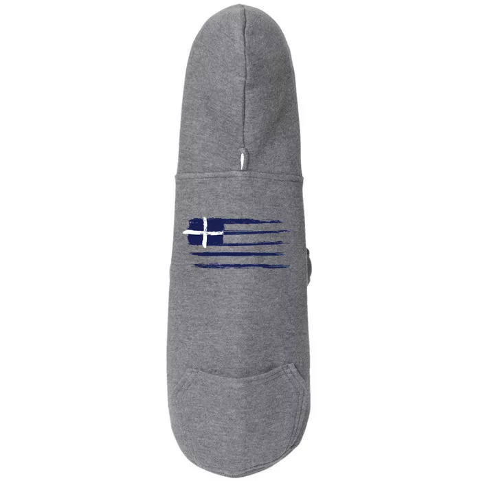 Vintage Greece Flag Doggie 3-End Fleece Hoodie