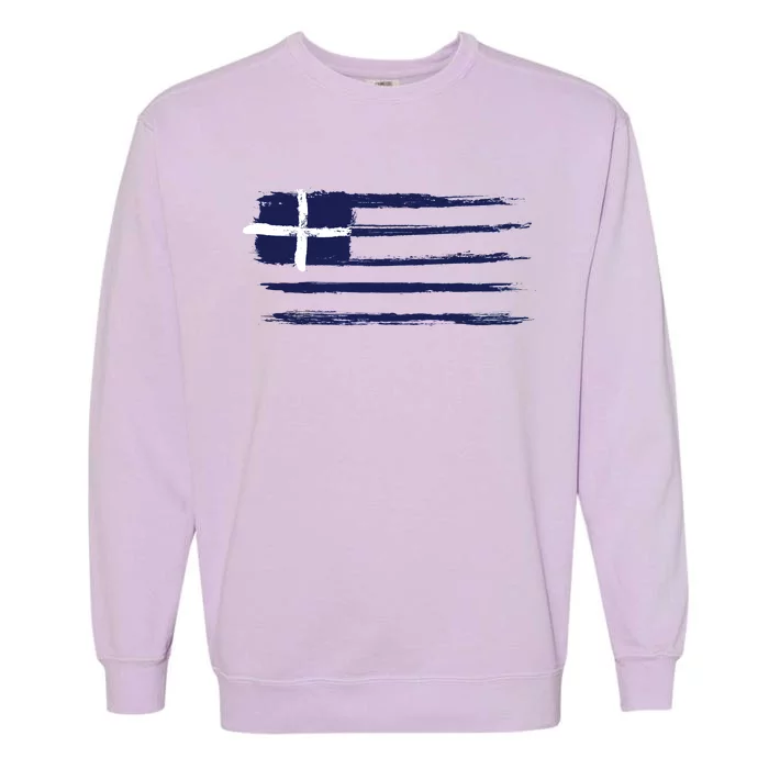 Vintage Greece Flag Garment-Dyed Sweatshirt